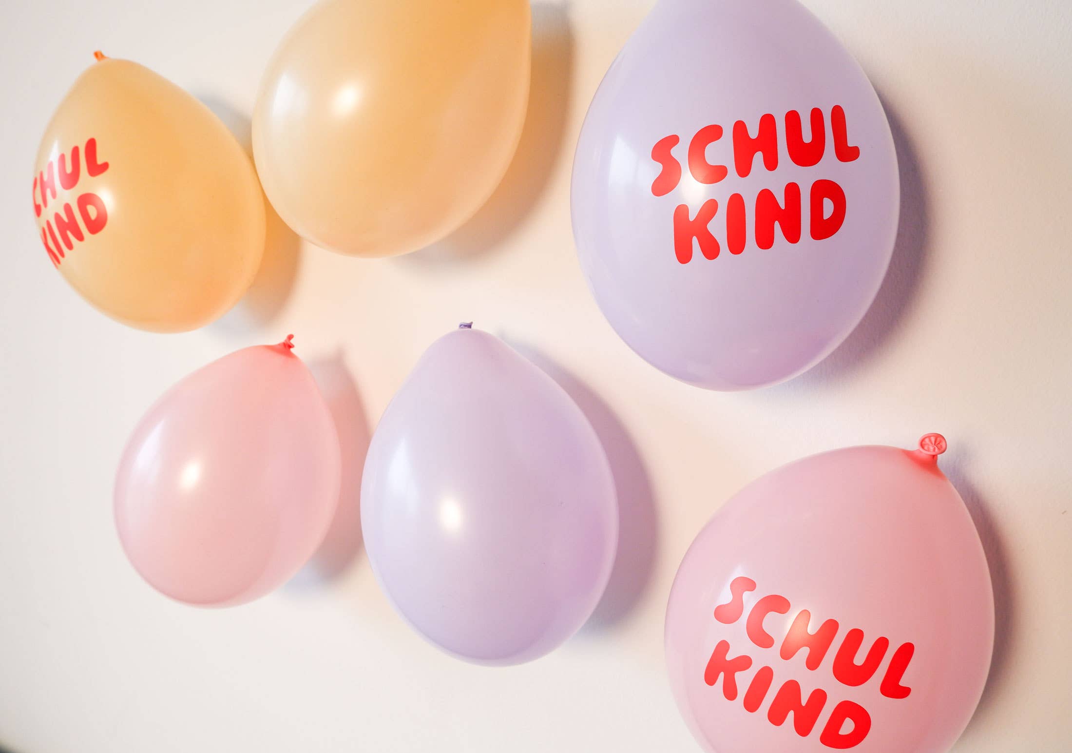 Schulkind Luftballon 6er Set | roas-Mix | 5 Stück: Normaldruck