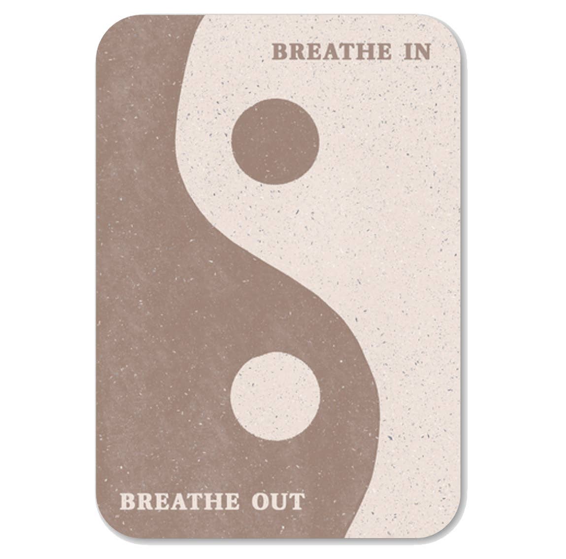 Aufkleber „Breathe In & Breathe Out“ aus nachhaltigem Kraftpapier – Yin Yang Design