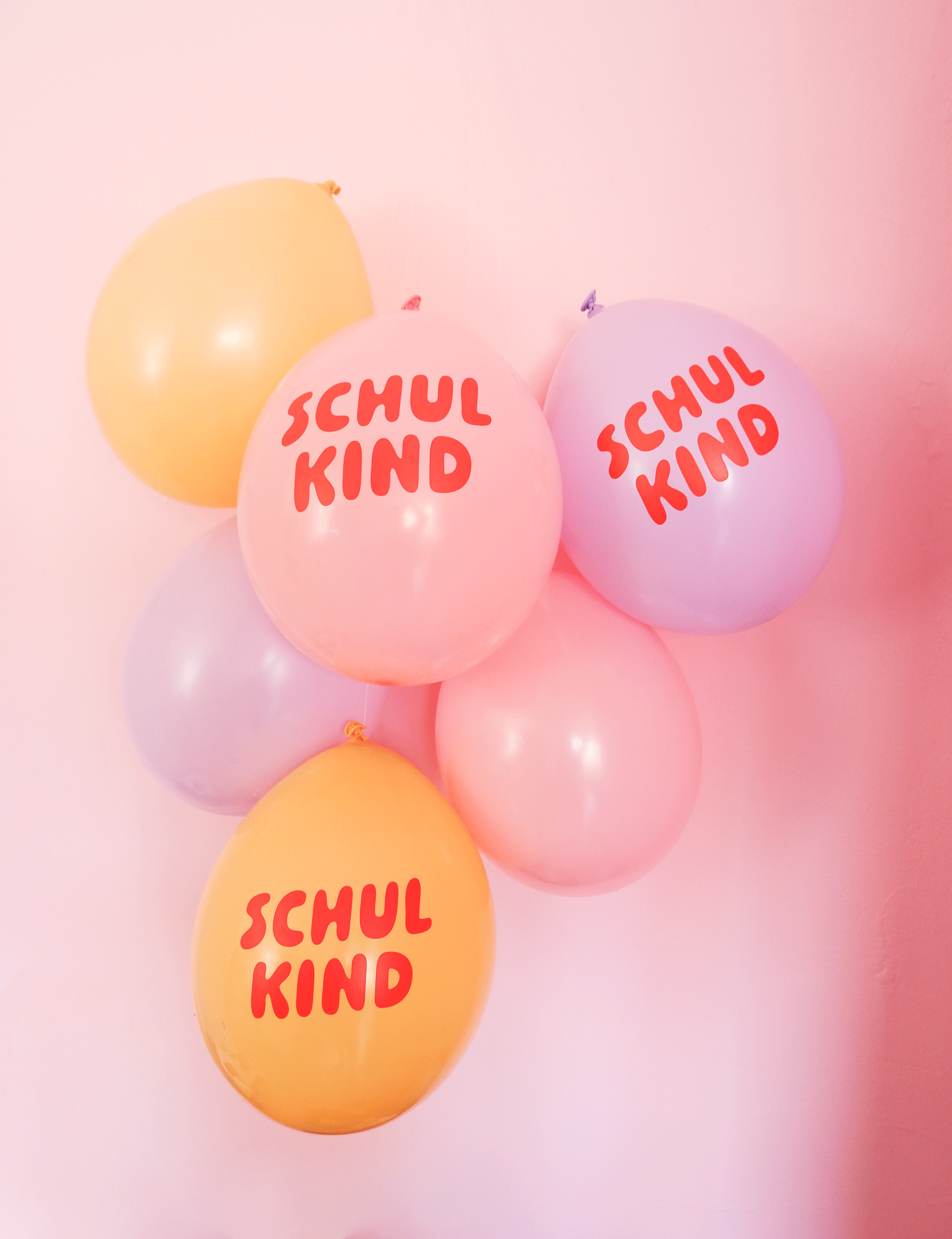 Schulkind Luftballon 6er Set | roas-Mix | 5 Stück: Normaldruck