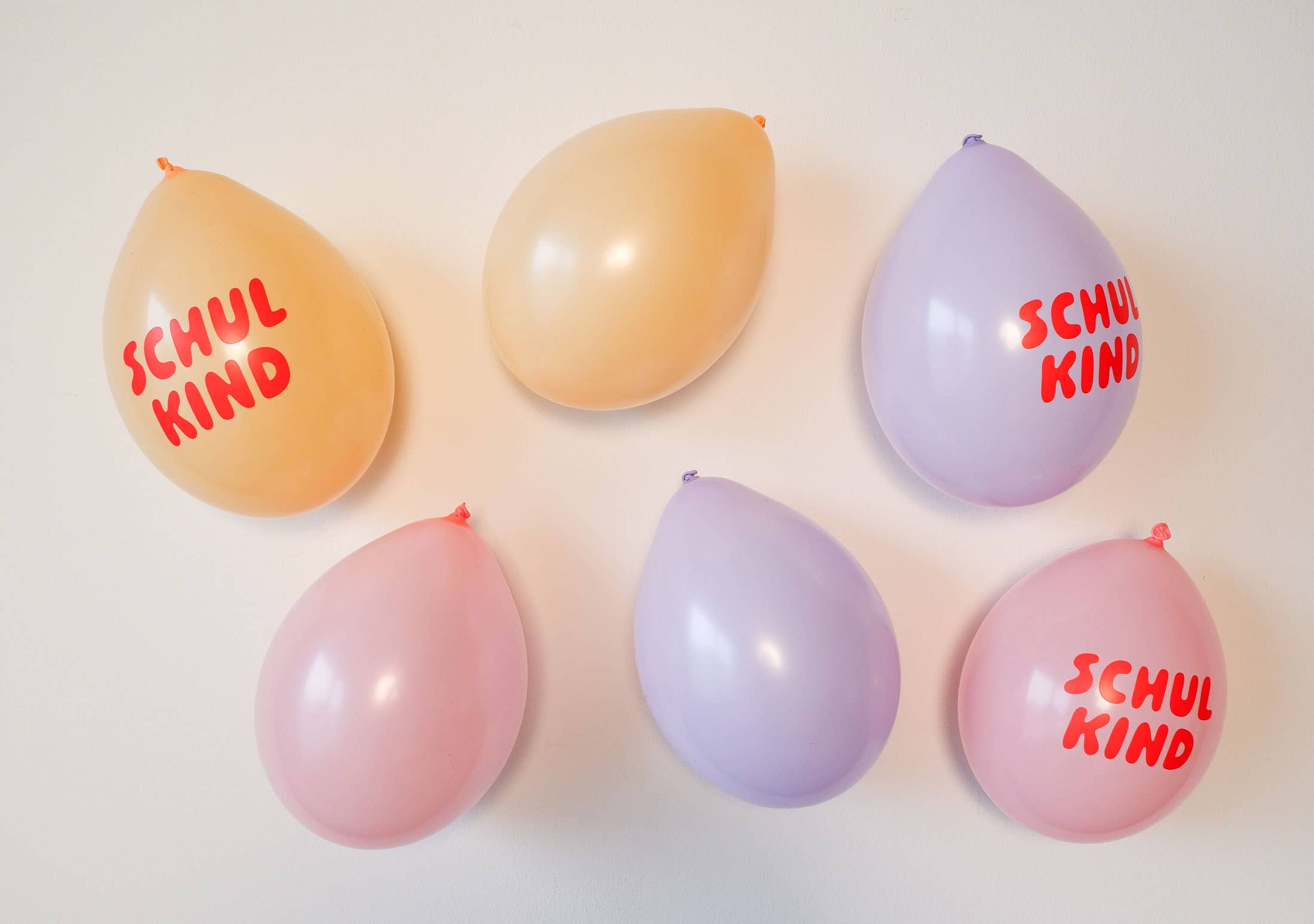 Schulkind Luftballon 6er Set | roas-Mix | 5 Stück: Normaldruck